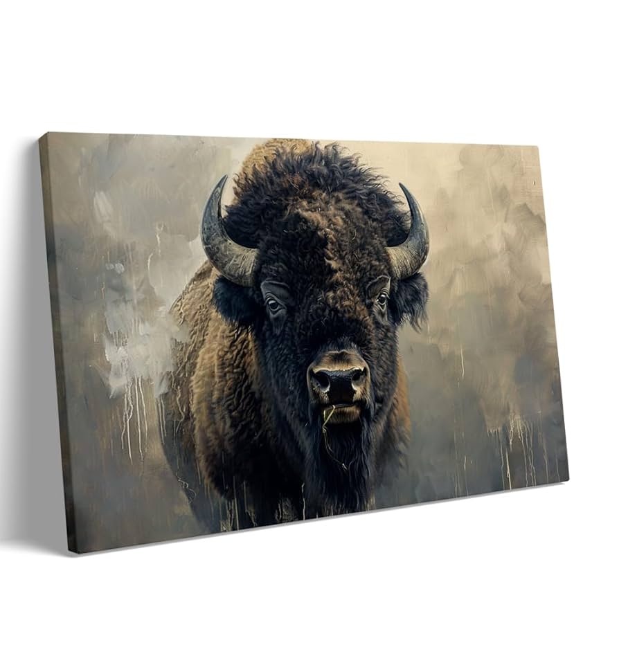 Amazon.com: Generic Large bison canvas wall art Vintage